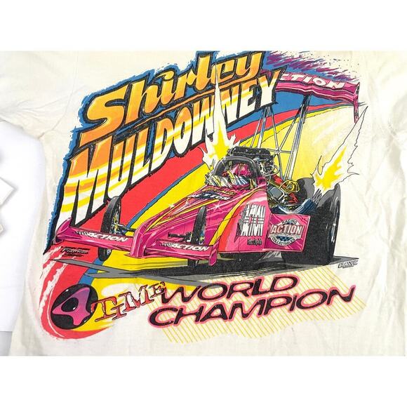 VTG Lot of 3 Signed Shirley Muldowney Cap Graphic Tee Drag Racing 90s TShirt Hat - Picture 6 of 16